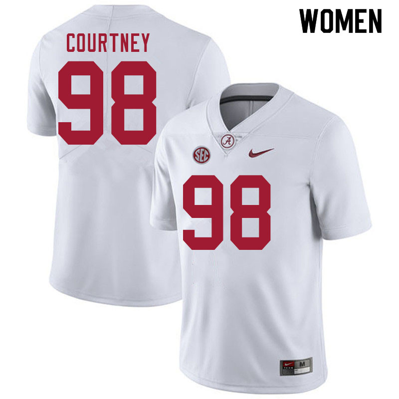Women #98 Will Courtney Alabama White Tide College Football Jerseys Sale-White